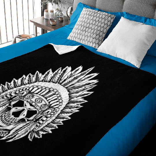 Indigenous Native American Skull Skull Head Baby Blankets