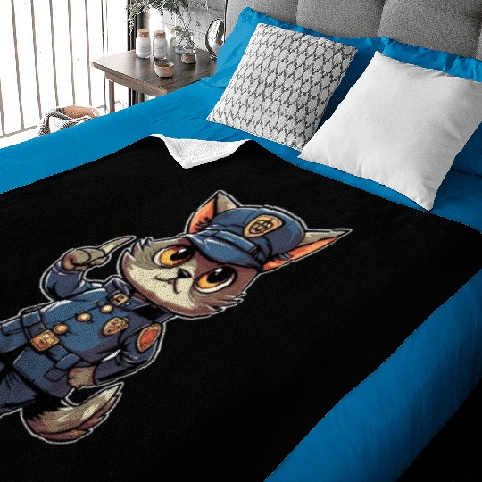 Cat Police Officer Sheriff Cop Enforcer Cat Baby Blankets