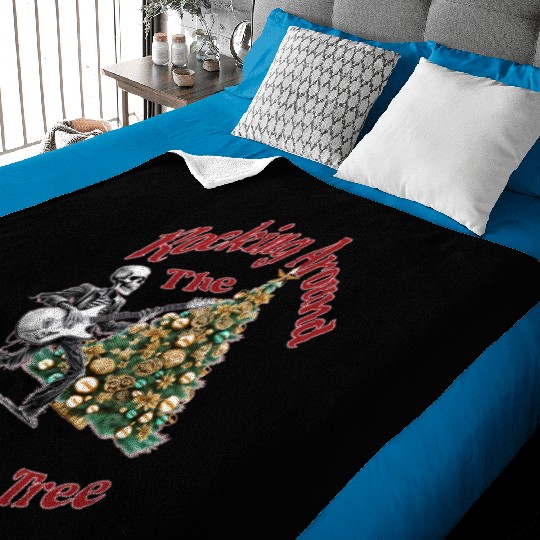 Rocking Around the Christmas Tree Skeleton Baby Blankets,