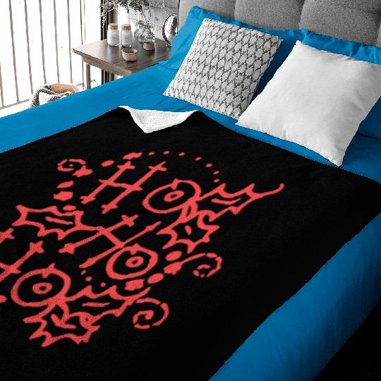 Christmas Typography Holly Ho Ho Ho Baby Blankets