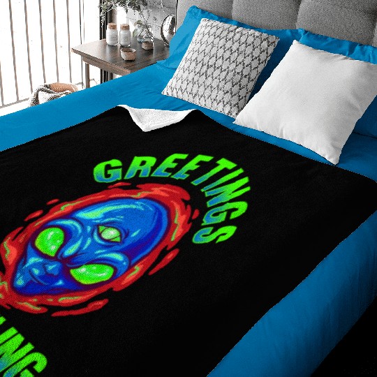 Alien, Aliens, UFO, UAP, Space Unknown Flight Baby Blankets
