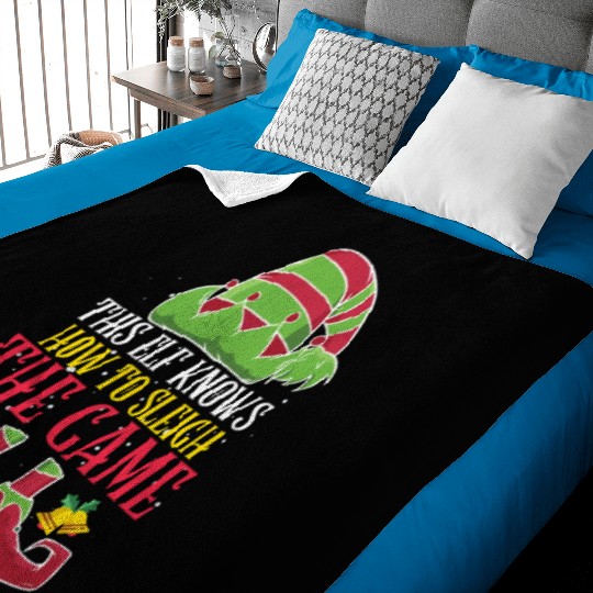 Gamer This Elf knows How to Sleigh a Game Baby Blankets