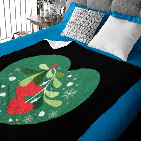Mistletoe Hearts Baby Blankets