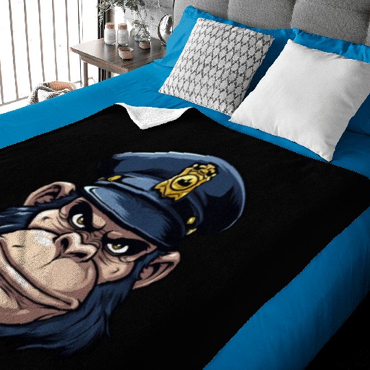 Monkey policeman Baby Blankets