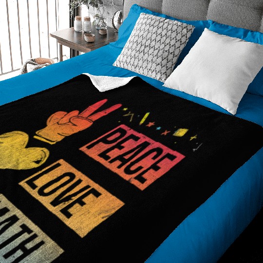 Math Teacher Peace Love Math Vintage Mathematic Baby Blankets