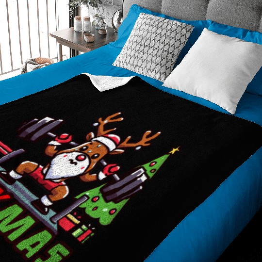fit xmass, funny christmas reindeer Baby Blankets