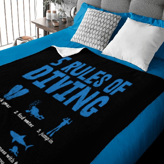 5 Rules Of Diving Scuba Diving Diver Baby Blankets