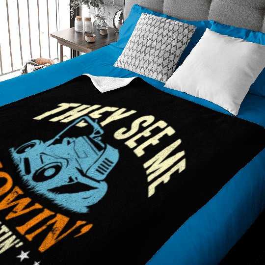 Mower They See Me Mowin' They Hatin' Lawn Mowing Baby Blankets