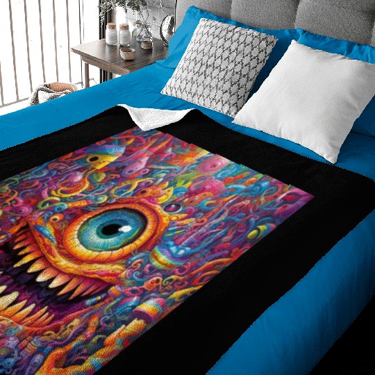 Going On a Little Trip - Cyclops and Teeth Psyched Baby Blankets