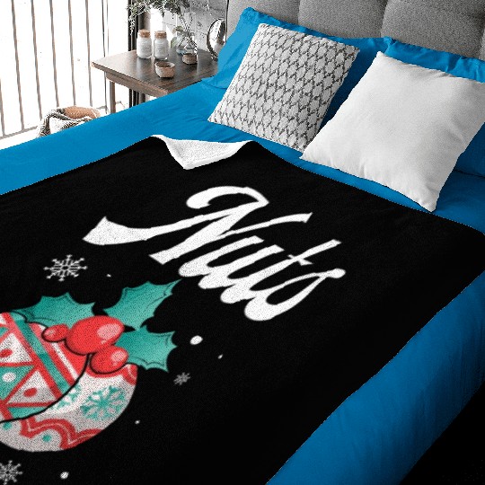 Christmas Nuts Santa Snowflakes Candy Canes Winter Baby Blankets