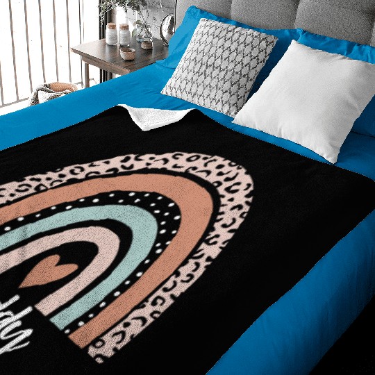 Caddy Rainbow Leopard Funny Caddy Appreciation Baby Blankets