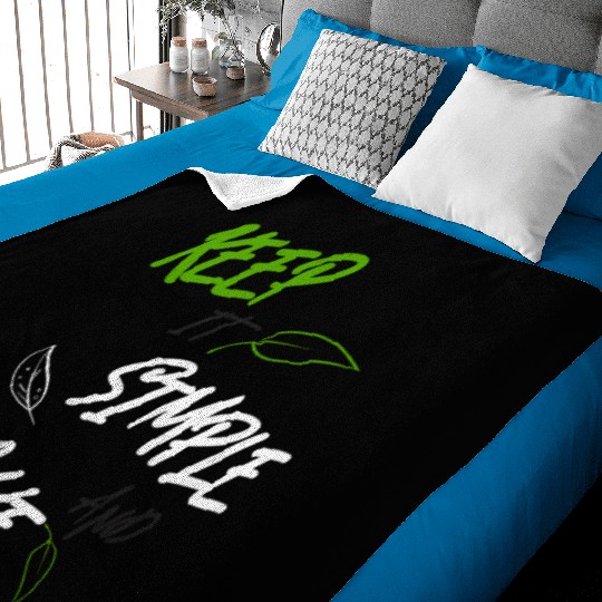 KEEP IT SIMPLE AND UNIQUE-WHITE GREEN LETTERING Baby Blankets