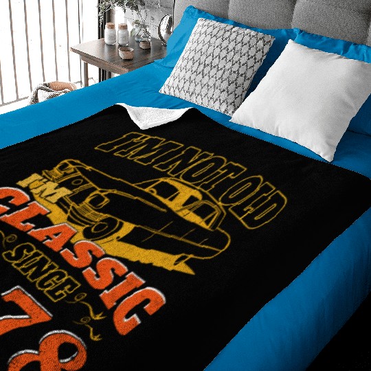 Vintage car 1978 vintage birthday present Baby Blankets