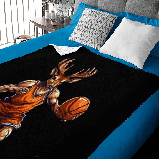 Basketball player deer Baby Blankets