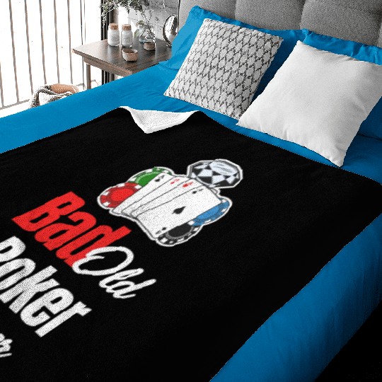 Bad Old Poker Player Holdem Dealer Blackjack Baby Blankets