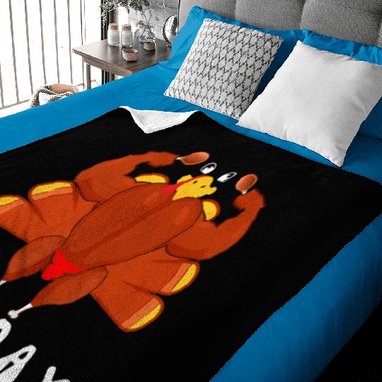 Funny Turkey Workout Gym Leg Day BodyBuilding Baby Blankets
