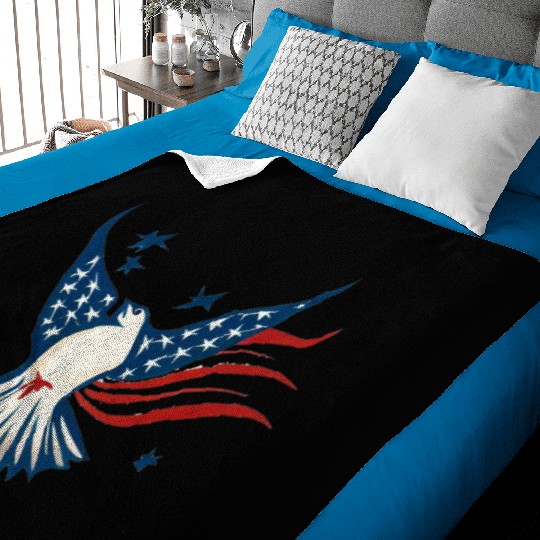 Patriotic Bird Baby Blankets