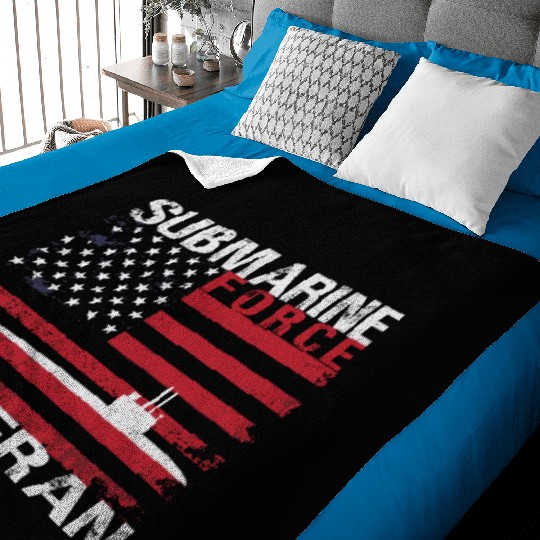 Submarine Force Veteran Usa Flag White Stars Baby Blankets