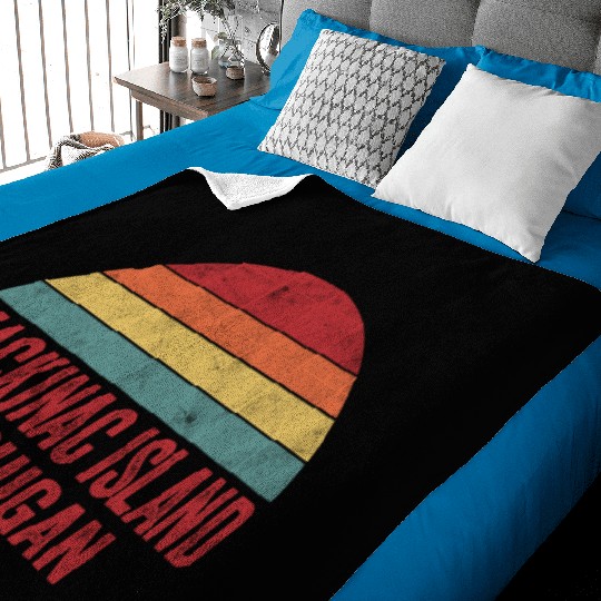 Vintage Mackinac Island Michigan Baby Blankets