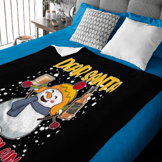 Snowman Dear Santa I can Explain Funny Baby Blankets