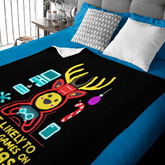 Candy Canes Most Likely To Play Video Games On Baby Blankets