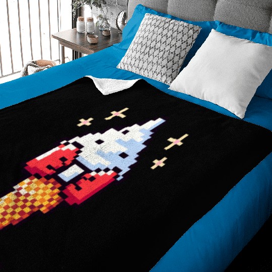 Whimsical 8-Bit Ice Cream: Retro Bow Tie Delight Baby Blankets