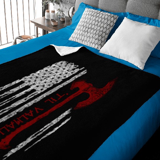 Vikings Axe Valhalla US Flag Baby Blankets Viking