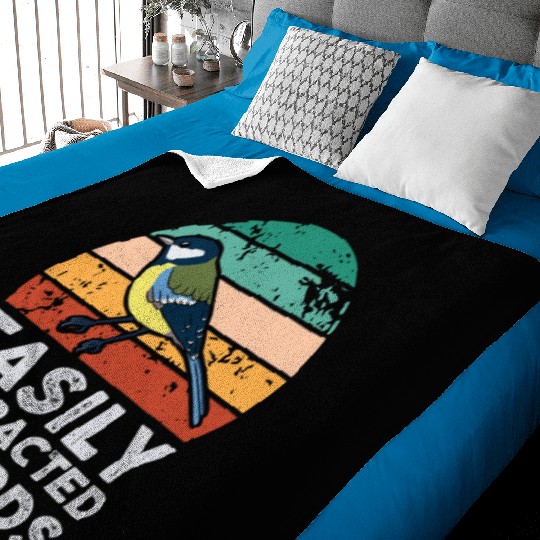 Easily Distracted By Birds Bird Lover Baby Blankets