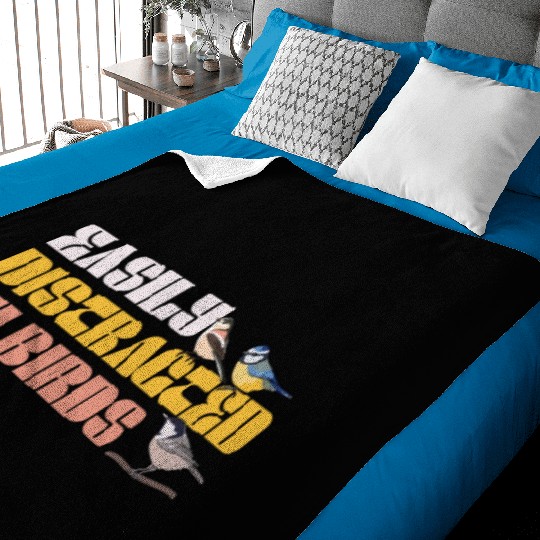 Easily Distracted By Birds Bird Lover Baby Blankets