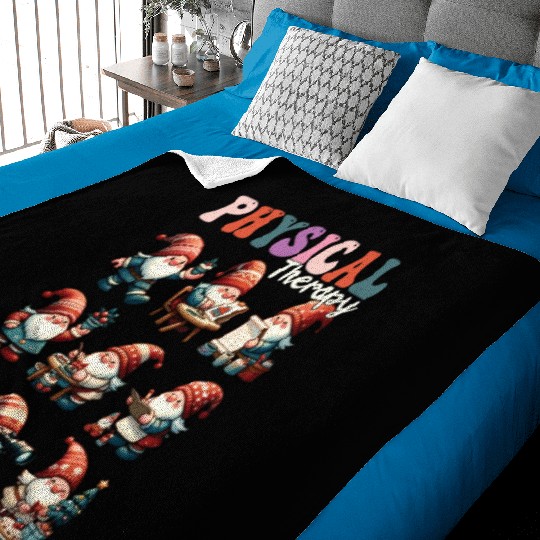 Christmas Gnome Santa Physical Therapy Xmas Baby Blankets