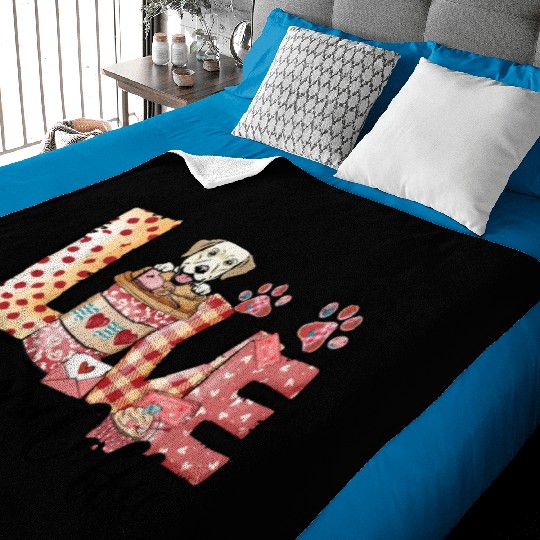 Labrador Dog Coffee Lover Dog Mom Valentines Day Baby Blankets