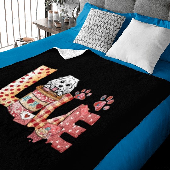 Maltese Dog Coffee Lover Dog Mom Valentines Day Baby Blankets