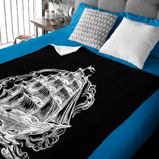Old Cruise Ship Elegant Sailing Ship Baby Blankets