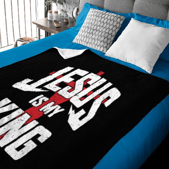 Jesus Is My King Love Jesus Christian Baby Blankets