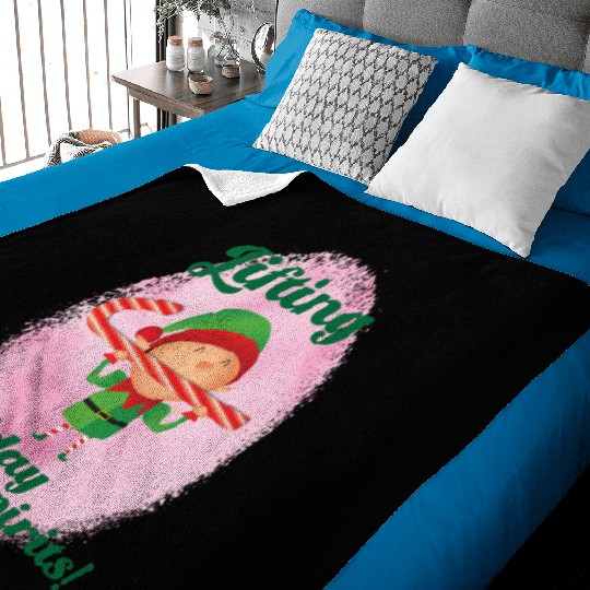 Muscle Elf -Christmas Spirit Workout Baby Blankets