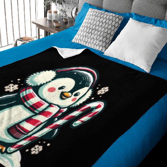 Penguin Christmas Animals Cute Penguins Baby Blankets