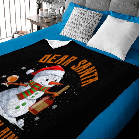 Snowman Dear Santa I can Explain Funny Snow Baby Blankets