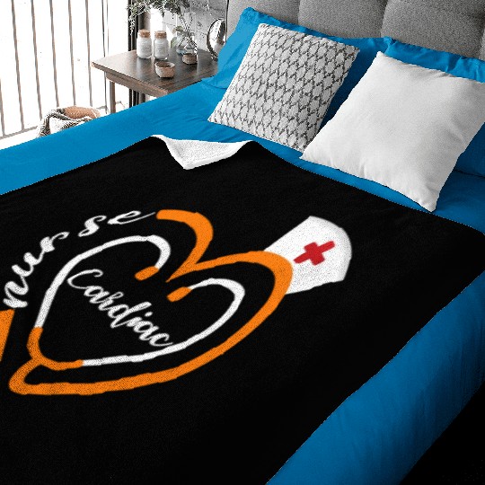 Cardiac Nurse Halloween Stethoscope He Rn Baby Blankets