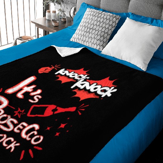 Knock Knock It's Prosecco O'Clock Champagne Italia Baby Blankets