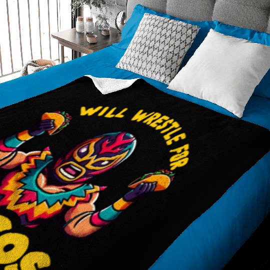 Mexican Wrestling Wrestler Lucha Libre Taco Mexico Baby Blankets