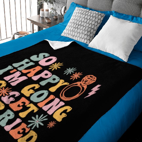 Bride Bridal Party Engagement Baby Blankets