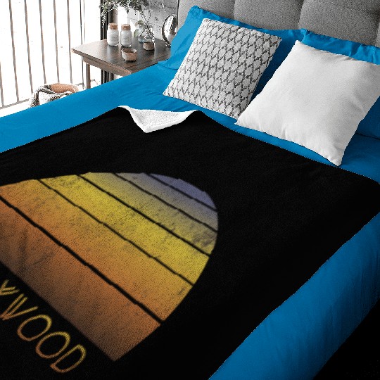Retro Hollywood California Sunset Vacation Baby Blankets