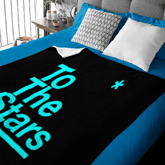 To The Stars Light Blue Baby Blankets