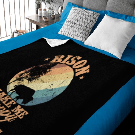 Bison make my Happy Environment Animal Baby Blankets