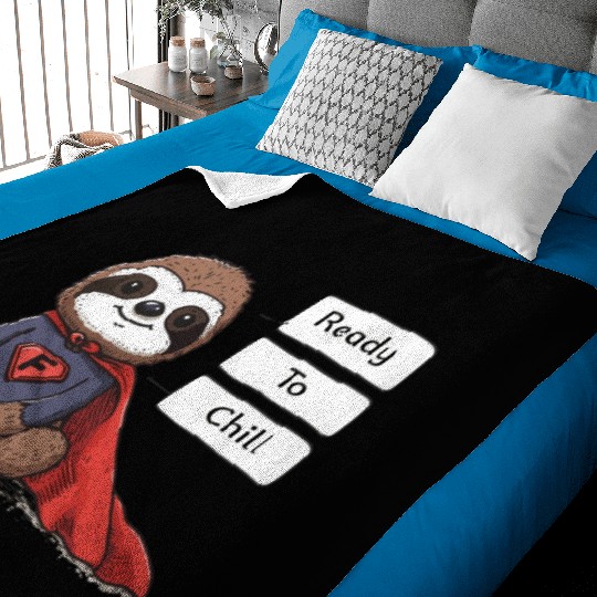 Sloth Superhero Sloths Chill Out Superpower Baby Blankets