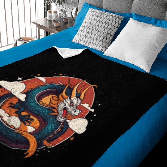 a traditional Chinese dragon Baby Blankets