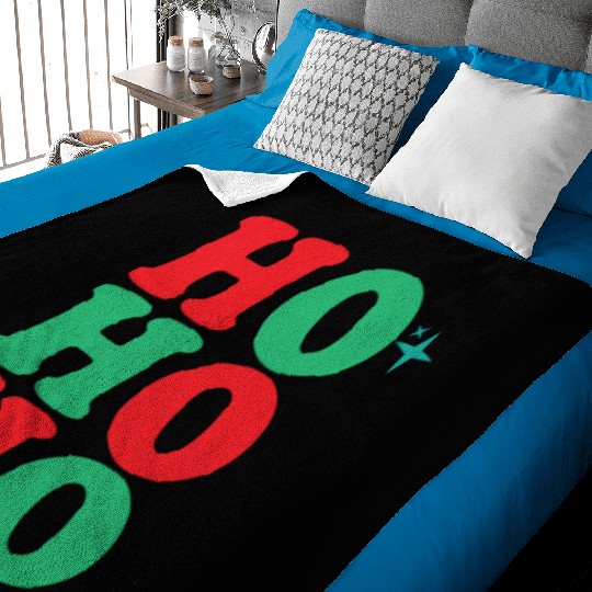 Ho Ho Ho, Xmas Design, Christmas Quote, Xmas Gifts Baby Blankets