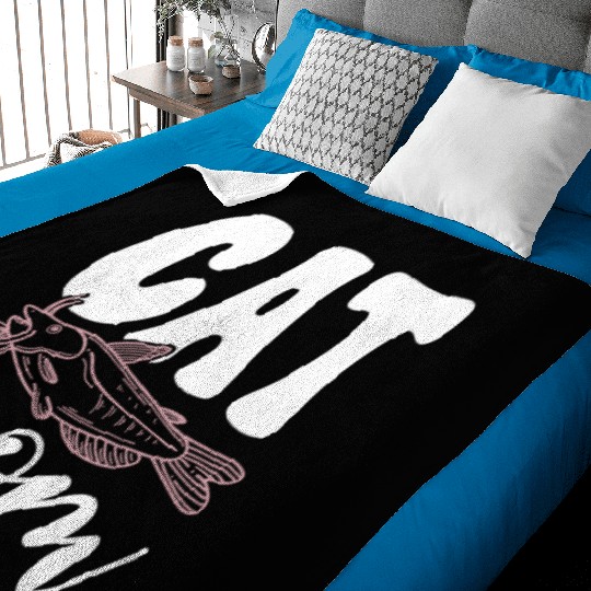 Cat Mom Catfish Catfishing Angler Noodler Baby Blankets