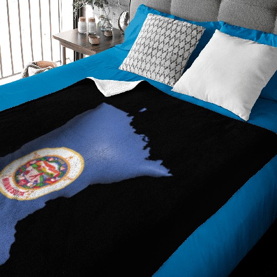Minnesota - 3D Flag Map Baby Blankets