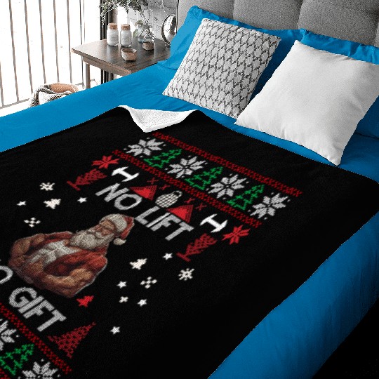 No Lift No Gift Baby Blankets Ugly Christmas Sweater Gym